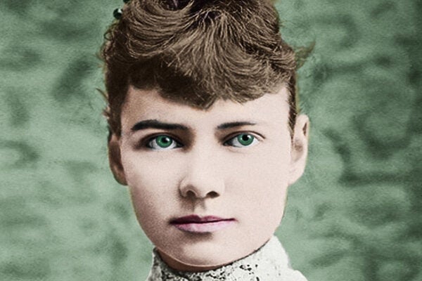 A hand colored portrait of Nellie Bly, circa 1890