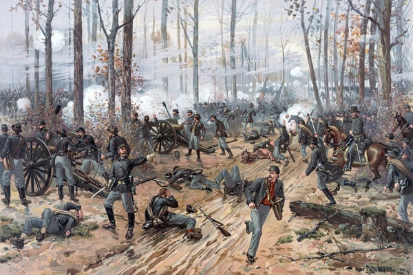 Illustration of the Battle of Shiloh in the American Civil War