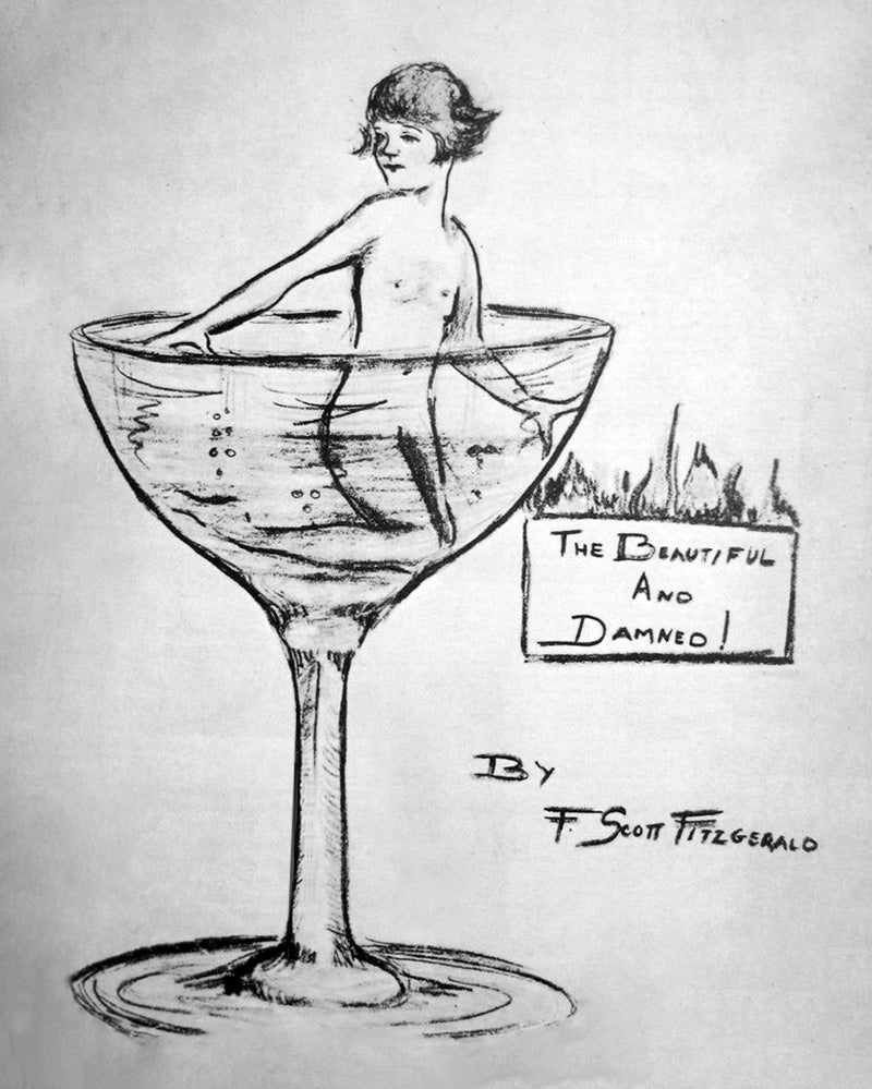 A sketch by Zelda Fitzgerald for The Beautiful and Damned drawn in 1921.