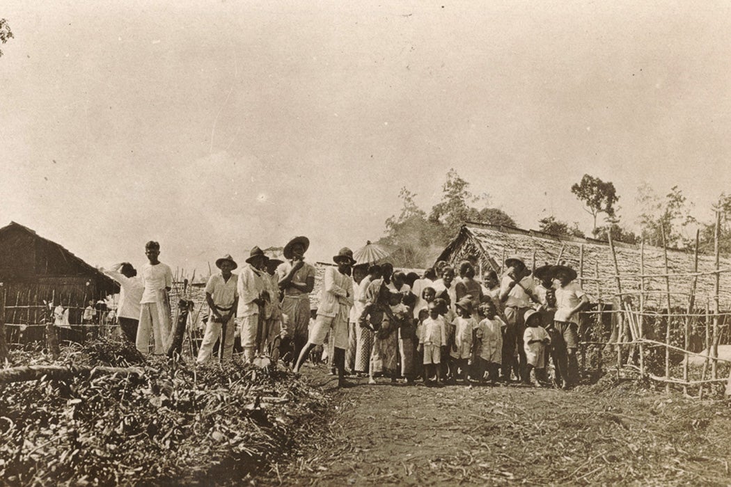 Internees at the barracks of the internment camp in Boven-Digoel