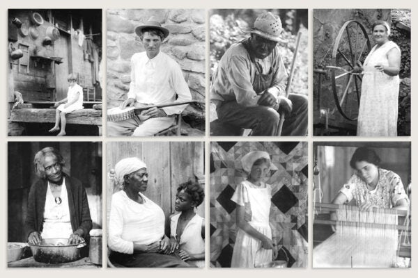 A collage of photographs by Doris Ulmann