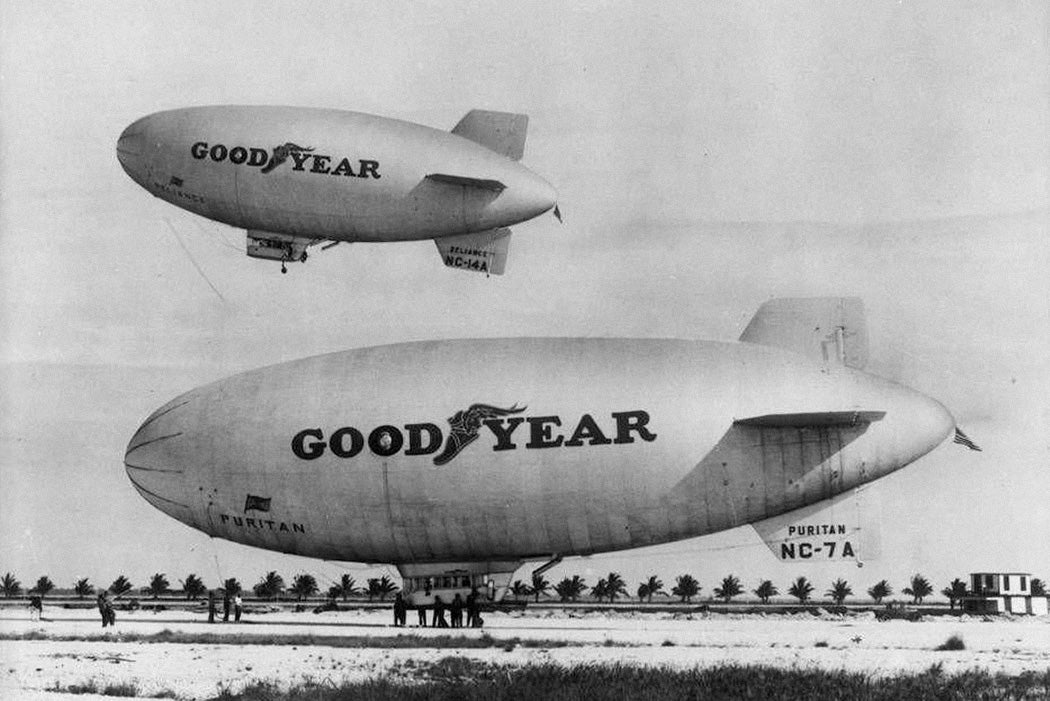 Goodyear blimps, Puritan and Reliance, in Florida.