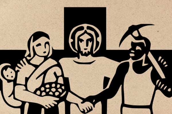 An illustration from the masthead of The Catholic Worker