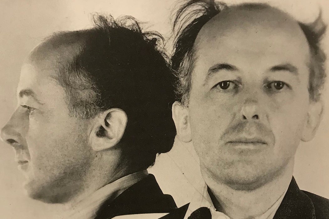 Mugshot of composer Henry Cowell after being arrested on a "morals" charge. Circa 1936.