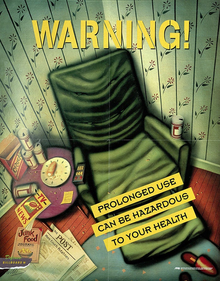 Poster: "Warning!; Prolonged Use Can Be Dangerous To Your Health"