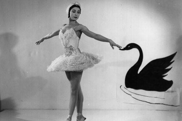 Prima ballerina Margot Fonteyn as she appears in Swan Lake, 1951