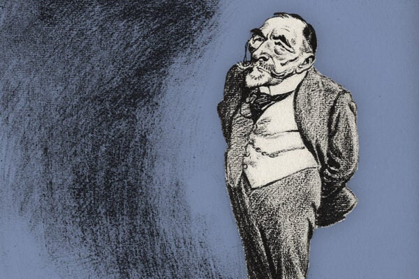 Caricature of Joseph Conrad by David Low in Lions and Lambs, 1928