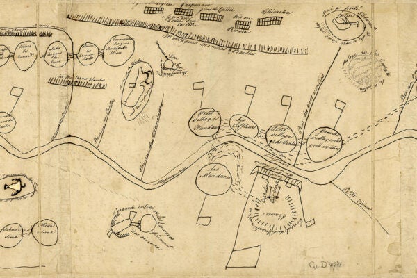 Ethnographic map of the Missouri Valley made by Inquidanecharo, great leader of the Ricara nation