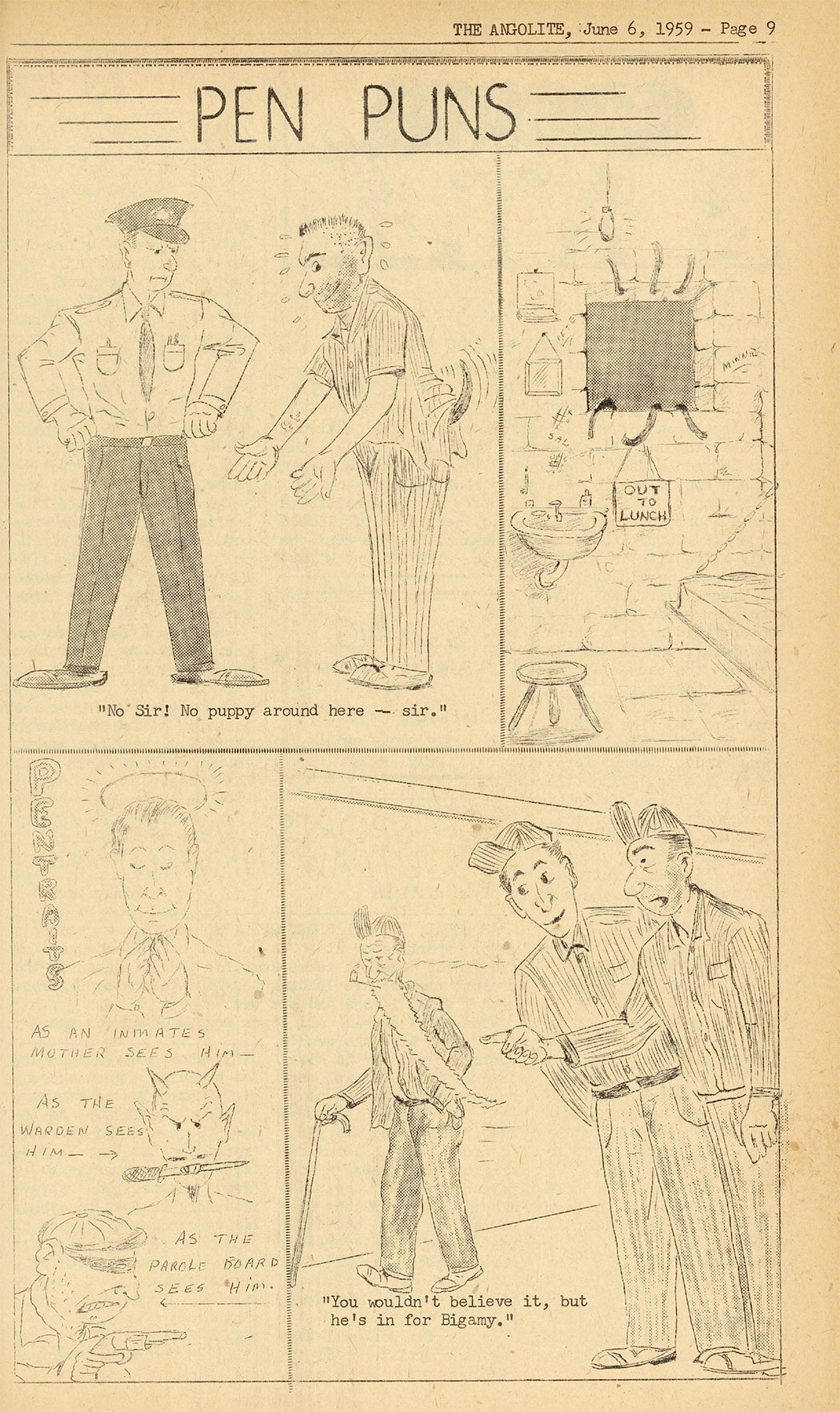 A cartoon From Volume 7, Issue 22 of The Angolite