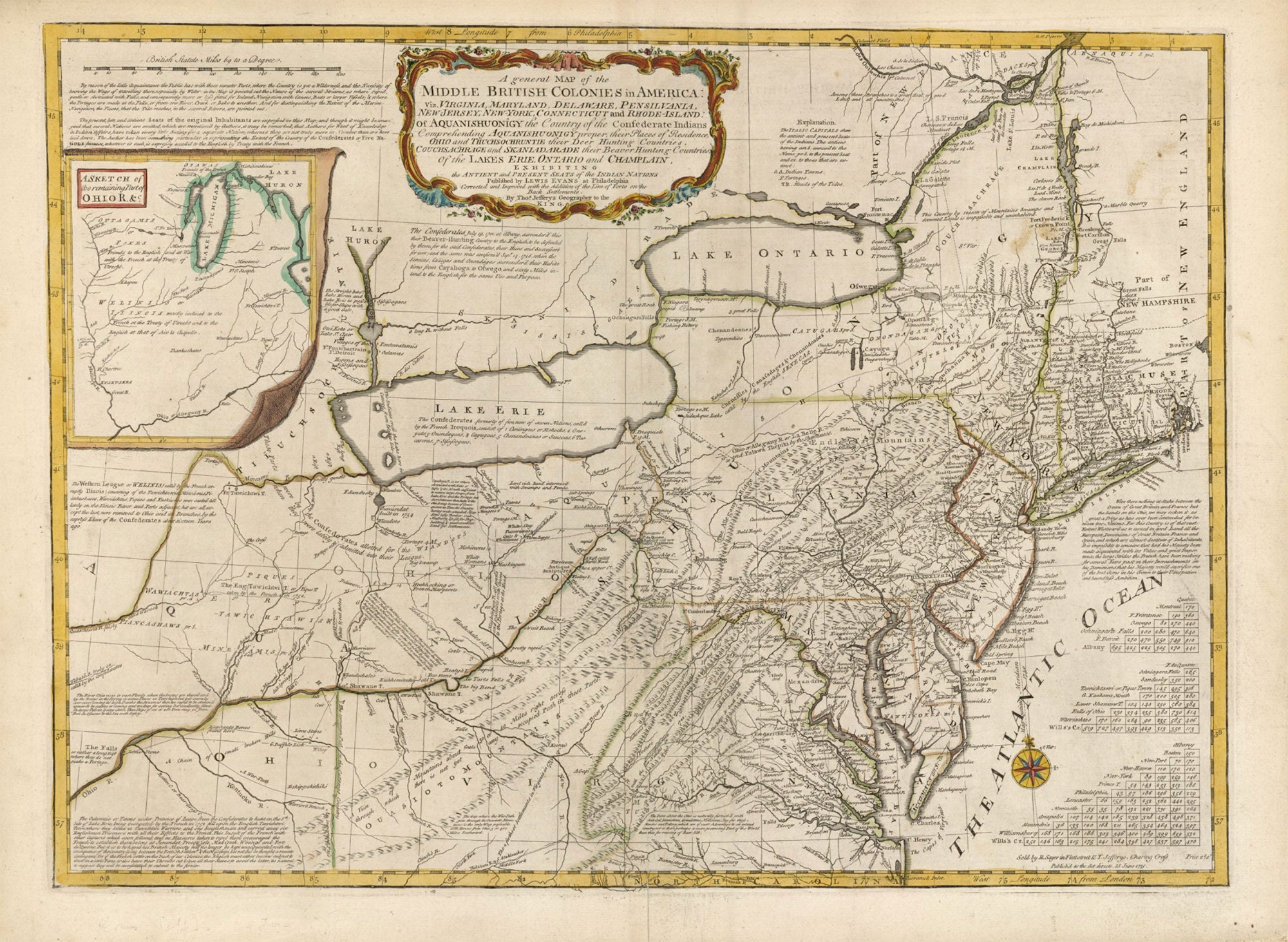 A General Map of the Middle British Colonies in America, 1775.
