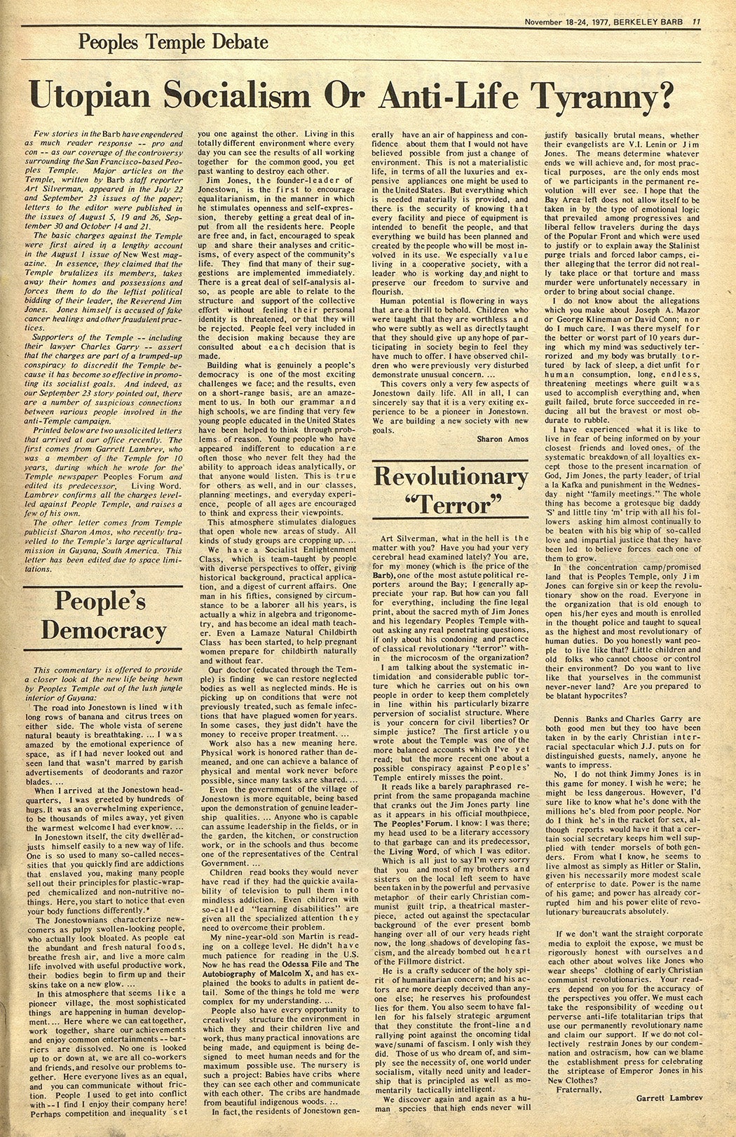 From the November 1977 issue of the Berkeley Barb.
