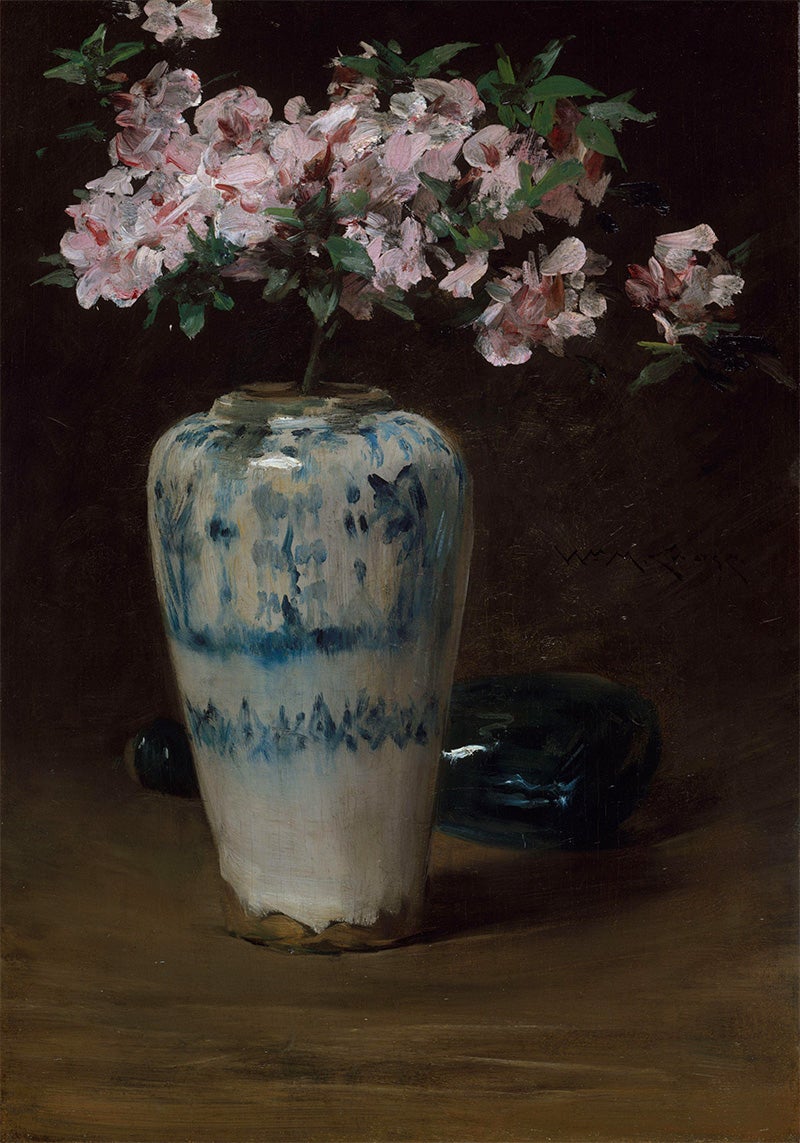 Pink Azalea—Chinese Vase by William Merritt Chase, c. 1880-1890