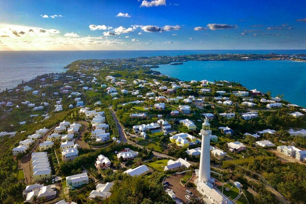 An aerial view of Bermuda