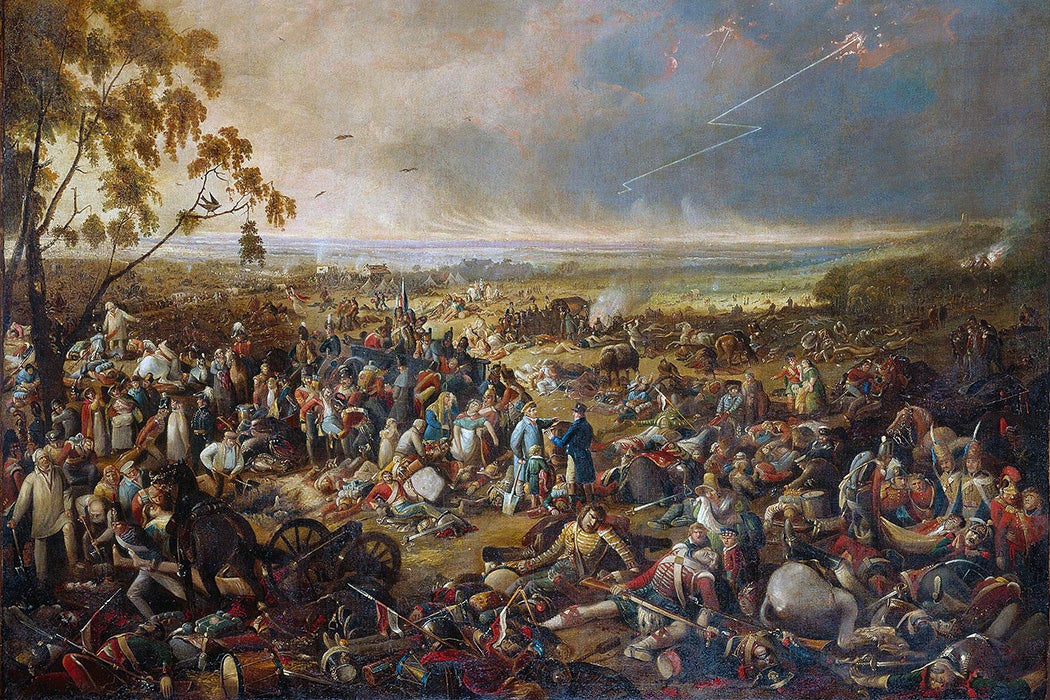 The morning after the Battle of Waterloo on June 19, 1815, by John Heaviside Clark