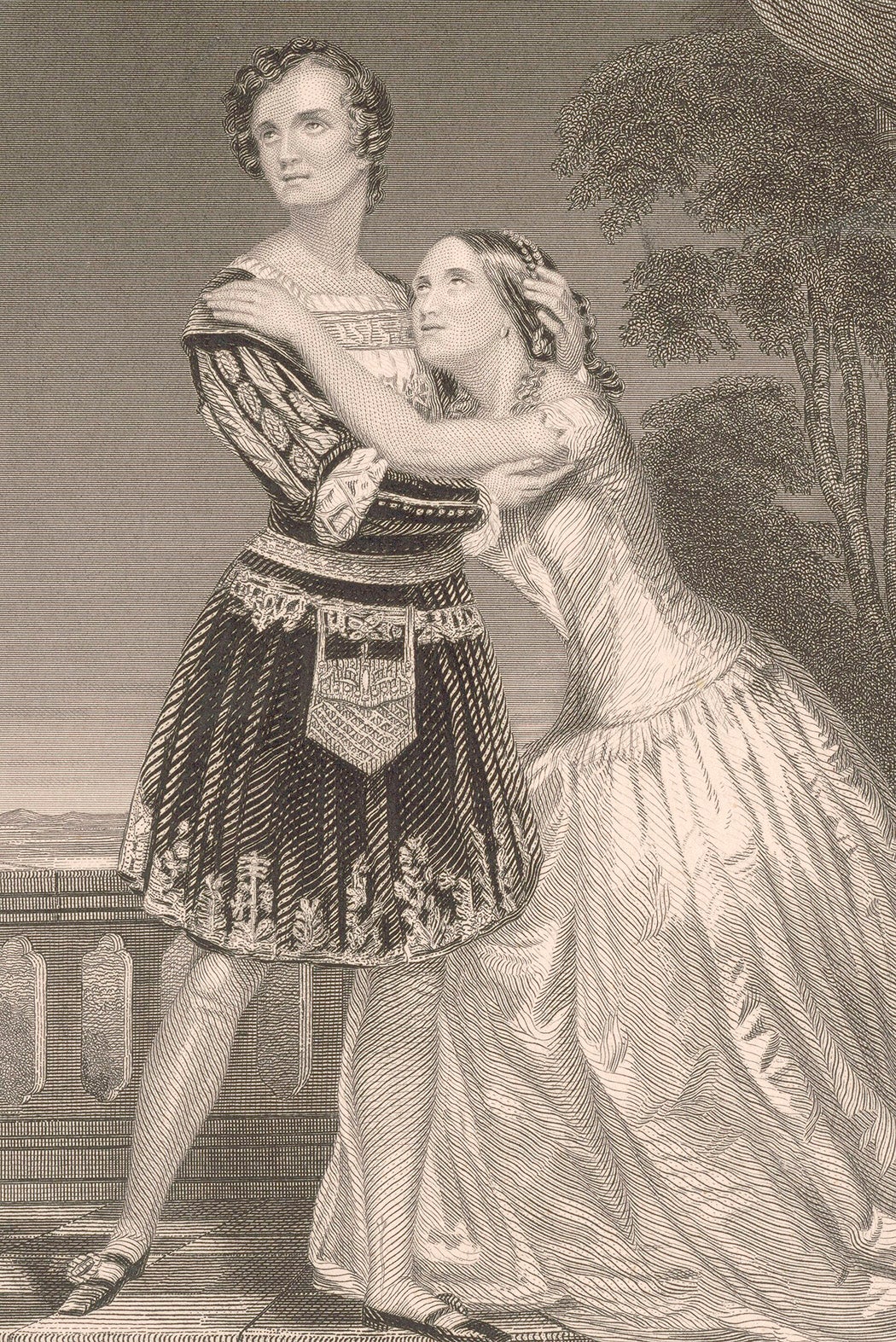 Charlotte and Susan Cushman as Romeo and Juliet