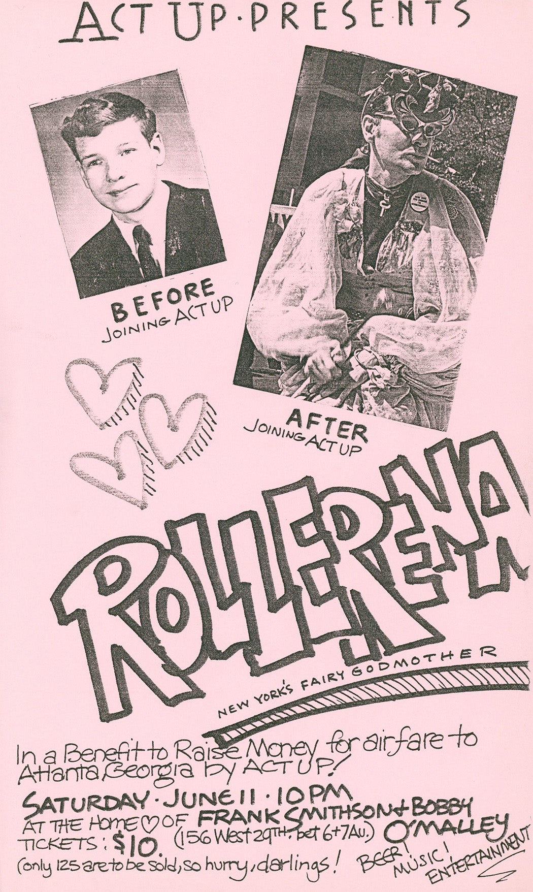 Rollerena benefit flyer for ACT UP