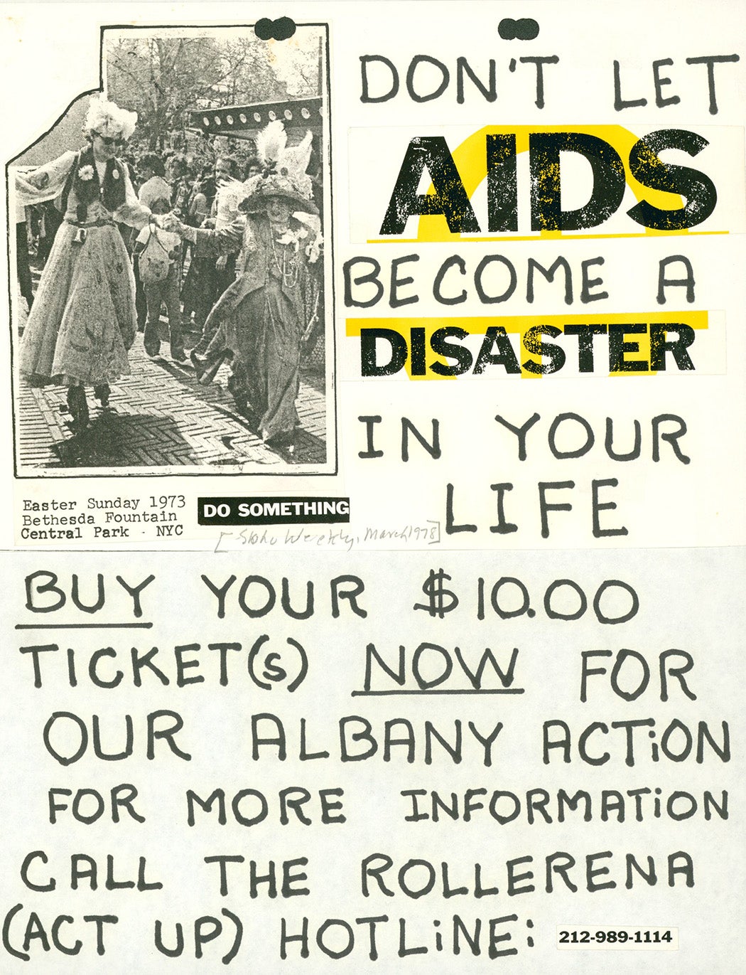 Albany Action Against AIDS flyers featuring Rollerena, 1990