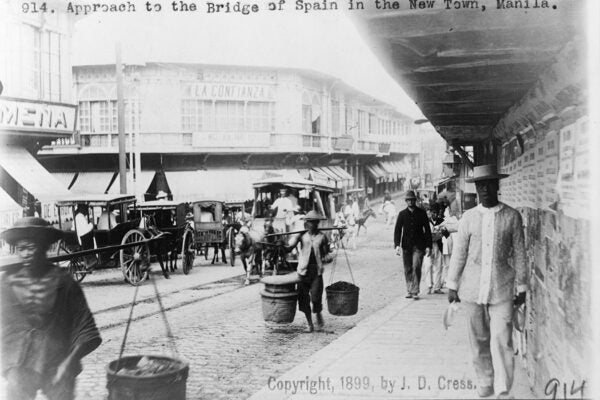 Approach to the Bridge of Spain in the New Town, Manila, 1899