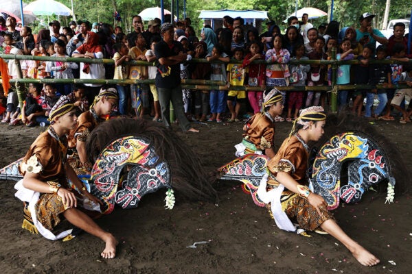 Dancers perform Kuda kepang, Yogyakarta, Indonesia
