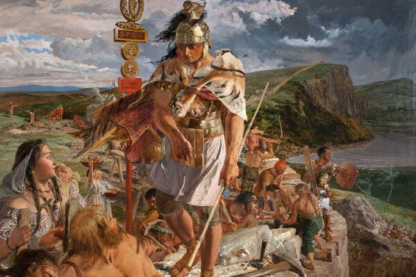 The Romans Cause a Wall to Be Built for the Protection of the South by William Bell Scott