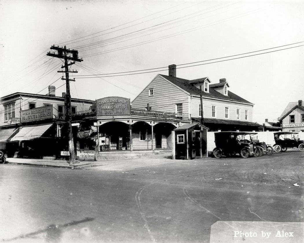 Chas. Dreihof Sammis Hotel and Surrounding Businesses, Hempstead Village