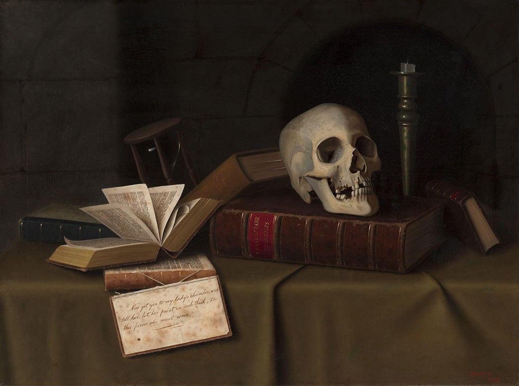 William Michael Harnett, Memento Mori, “To This Favour,” 1879. The Cleveland Museum of Art.