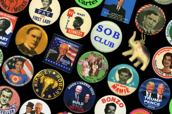A selection of campaign buttons from Muhlenberg College's Donald Poppe '59 Political Memorabilia Collection