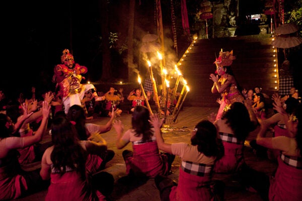 Women performing the Kecak, or “monkey chant.”